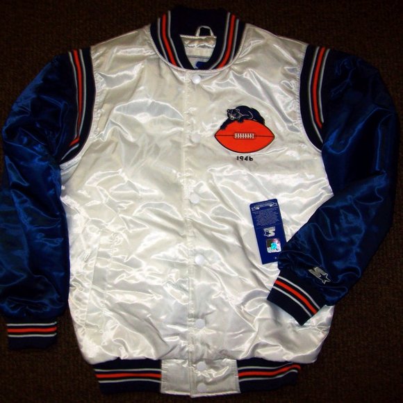 CHICAGO BEARS Starter WHITE & BLUE Jacket  3X 4X - Picture 6 of 12